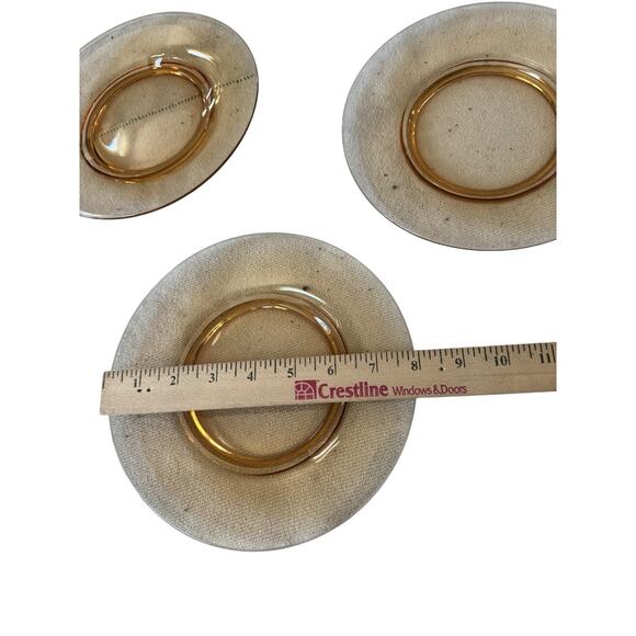 VTG Amber Cambridge Depression Glass Salad Plates Set of 3 Elegant Replacement - Picture 4 of 5